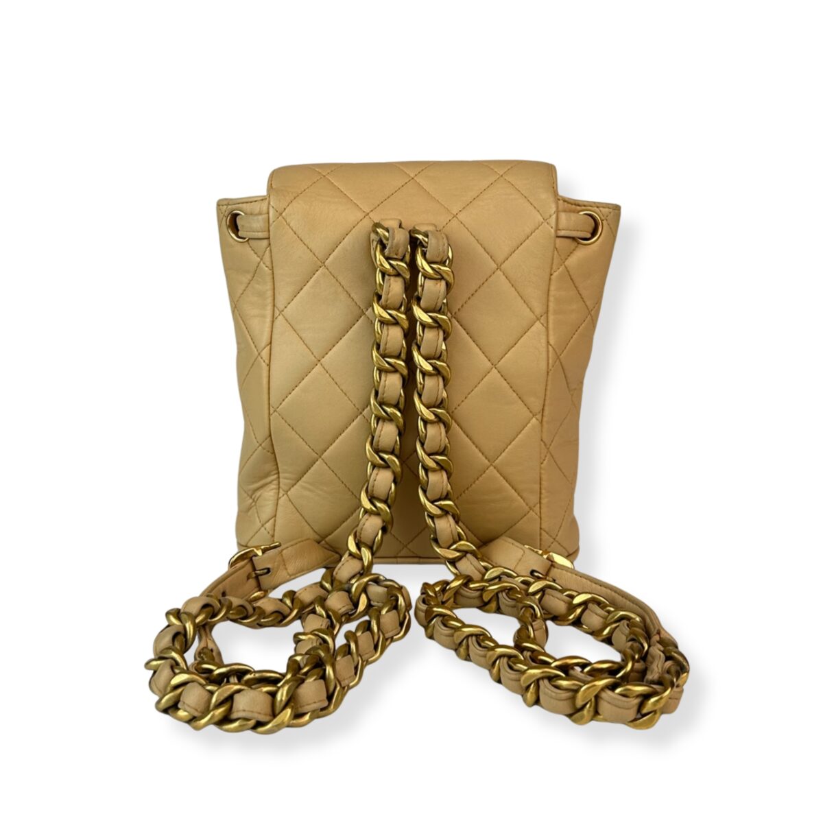 chanel | 駝色金釦迷你duma 雙肩包